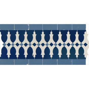 Mosaic House Moroccan tile Ank 15-2-1 Cobalt Blue Light Blue White  cement, encaustic, field, pattern, traditional, stars, classic 